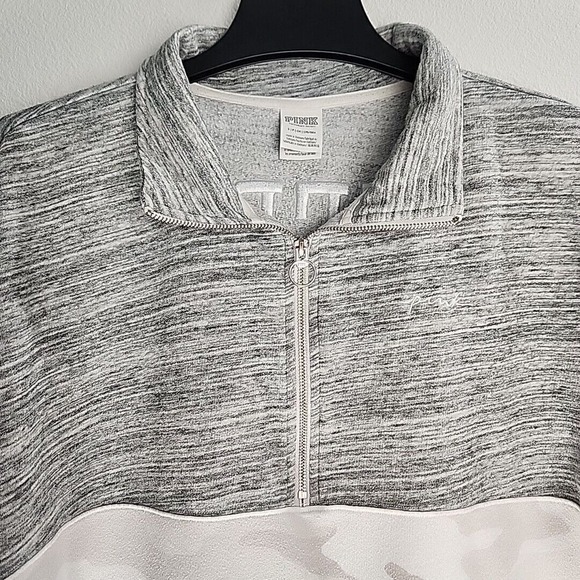 Victoria Secret VS‎ PINK Women Small Gray Camo Spirit Jersey Pullover Jacket - Picture 12 of 16